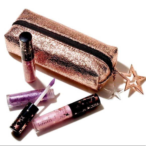 MAC Lucky Stars Lip Gloss Kit Pink Gold Bag - Picture 2 of 7